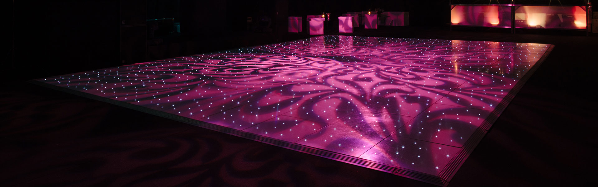 Illuminated Black Dance floor from Albert Hall Dancefloors