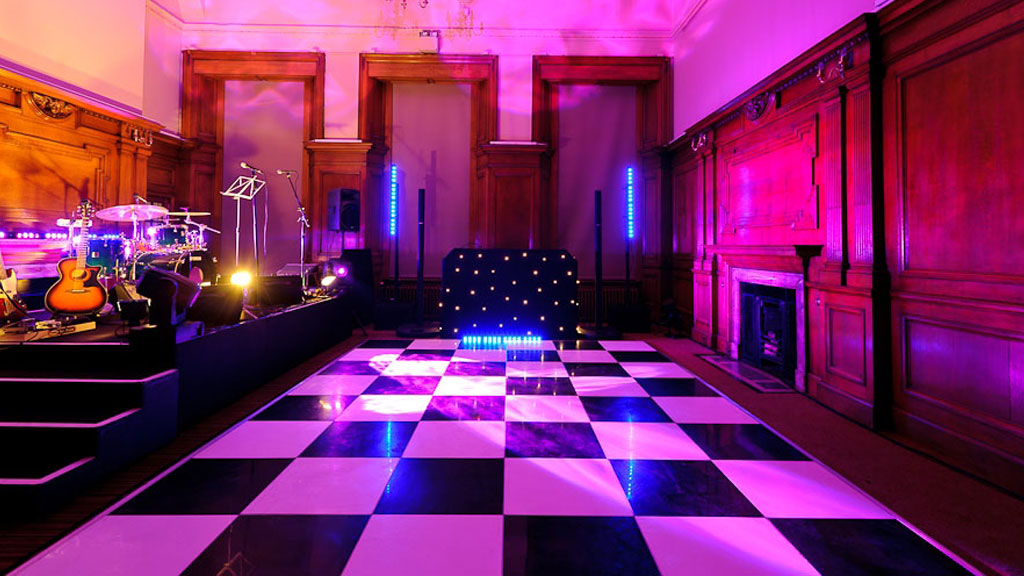 Black and White Dance Floor hire from Albert Hall Dancefloors