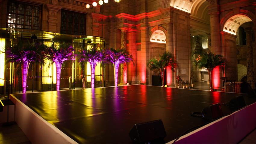 Plastic topped Staging for hire from Albert Hall Dancefloors